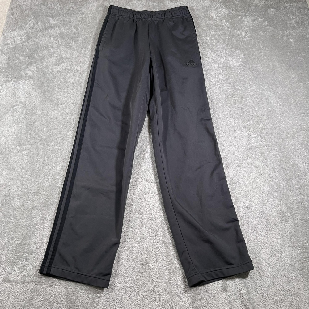 Adidas Track Pants Mens Small‎ Black Three Stripes Athletic Straight Leg